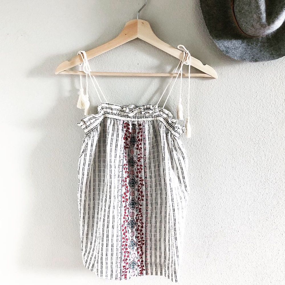 The Embroidered Tassel Top